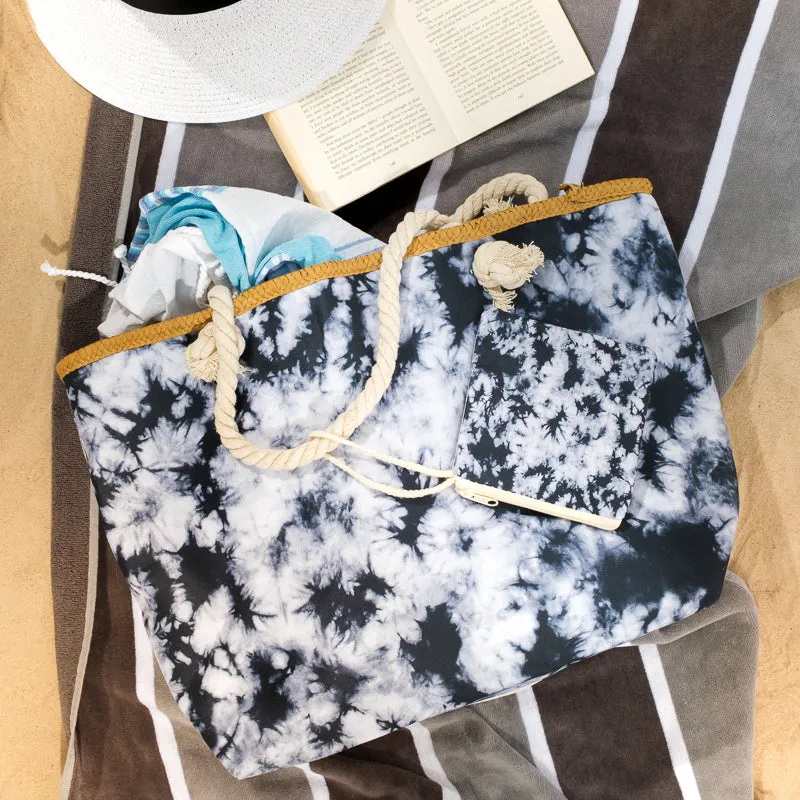 Tye-Die Beach Bag - Black