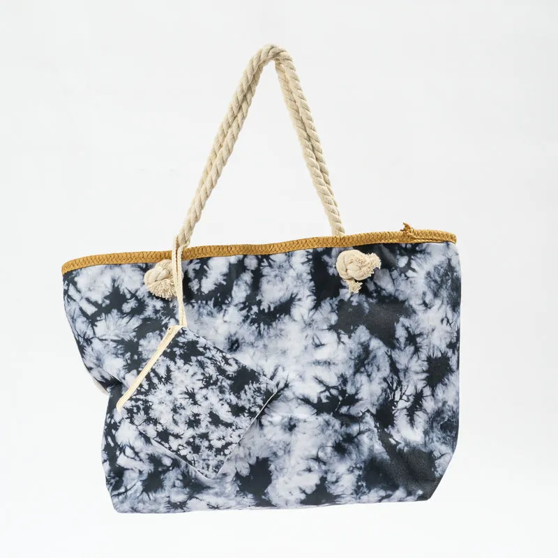 Tye-Die Beach Bag - Black