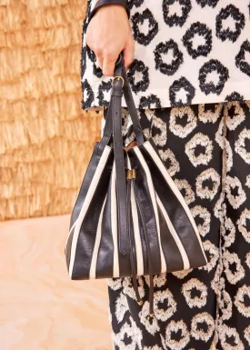 ULLA JOHNSON Alma Everyday Bucket Handbag - Noir Stripe