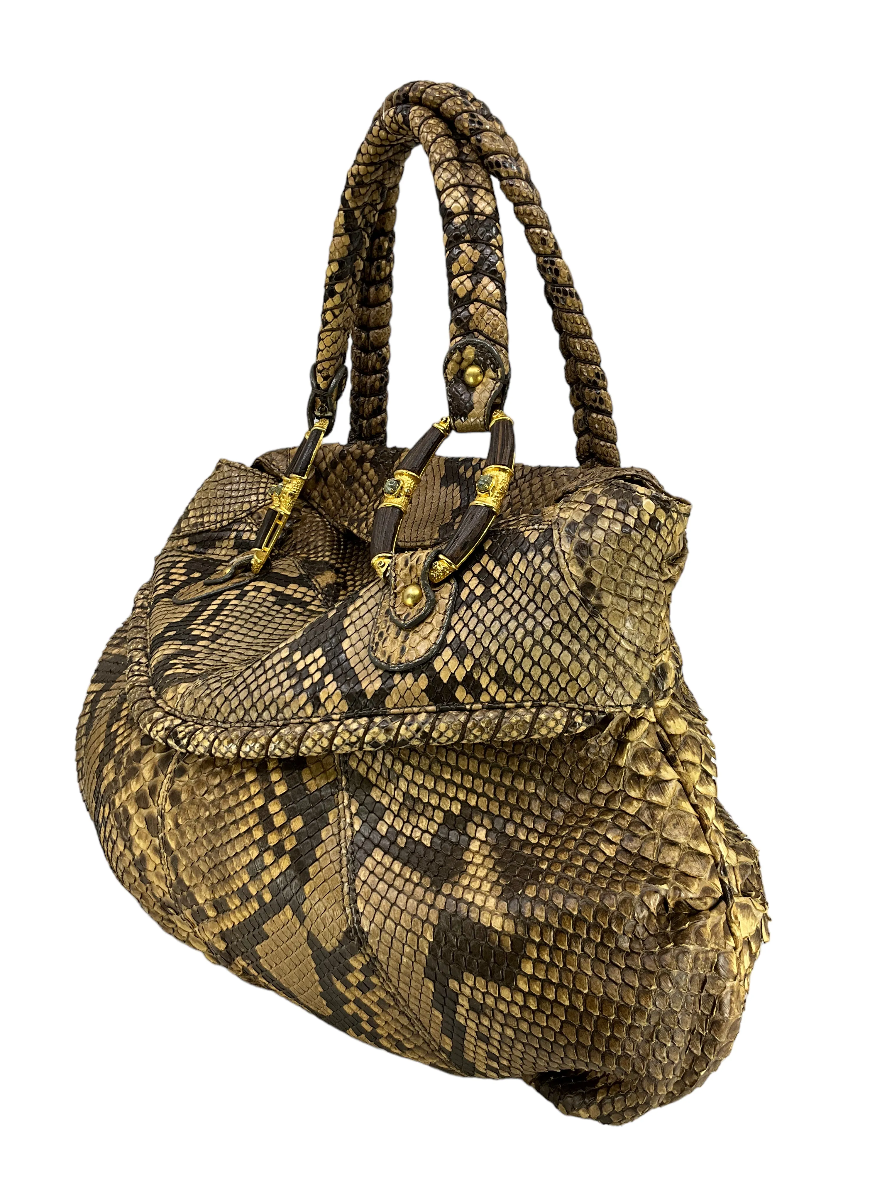 VALENTINO Python Snakeskin Satchel Bag