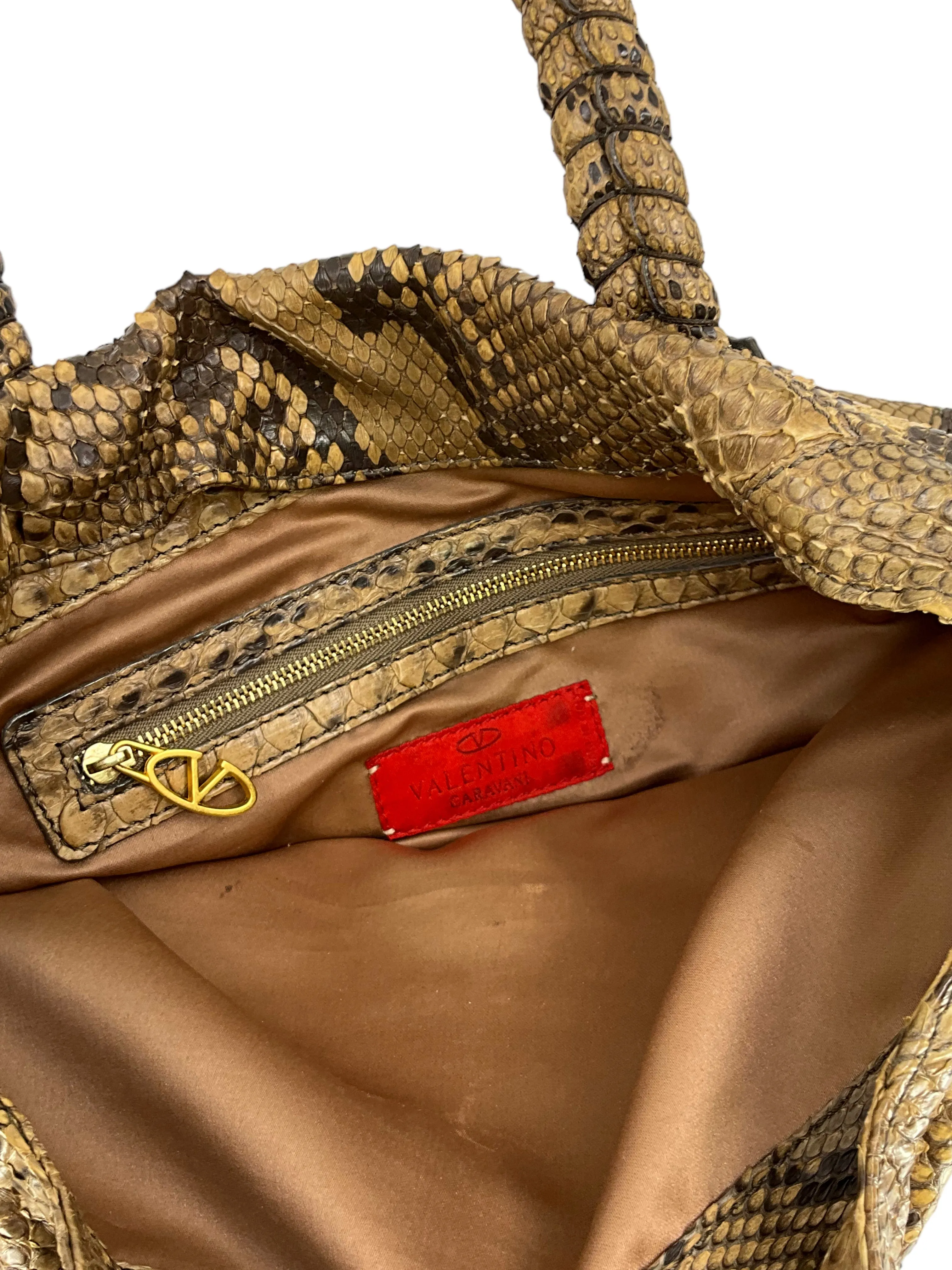 VALENTINO Python Snakeskin Satchel Bag