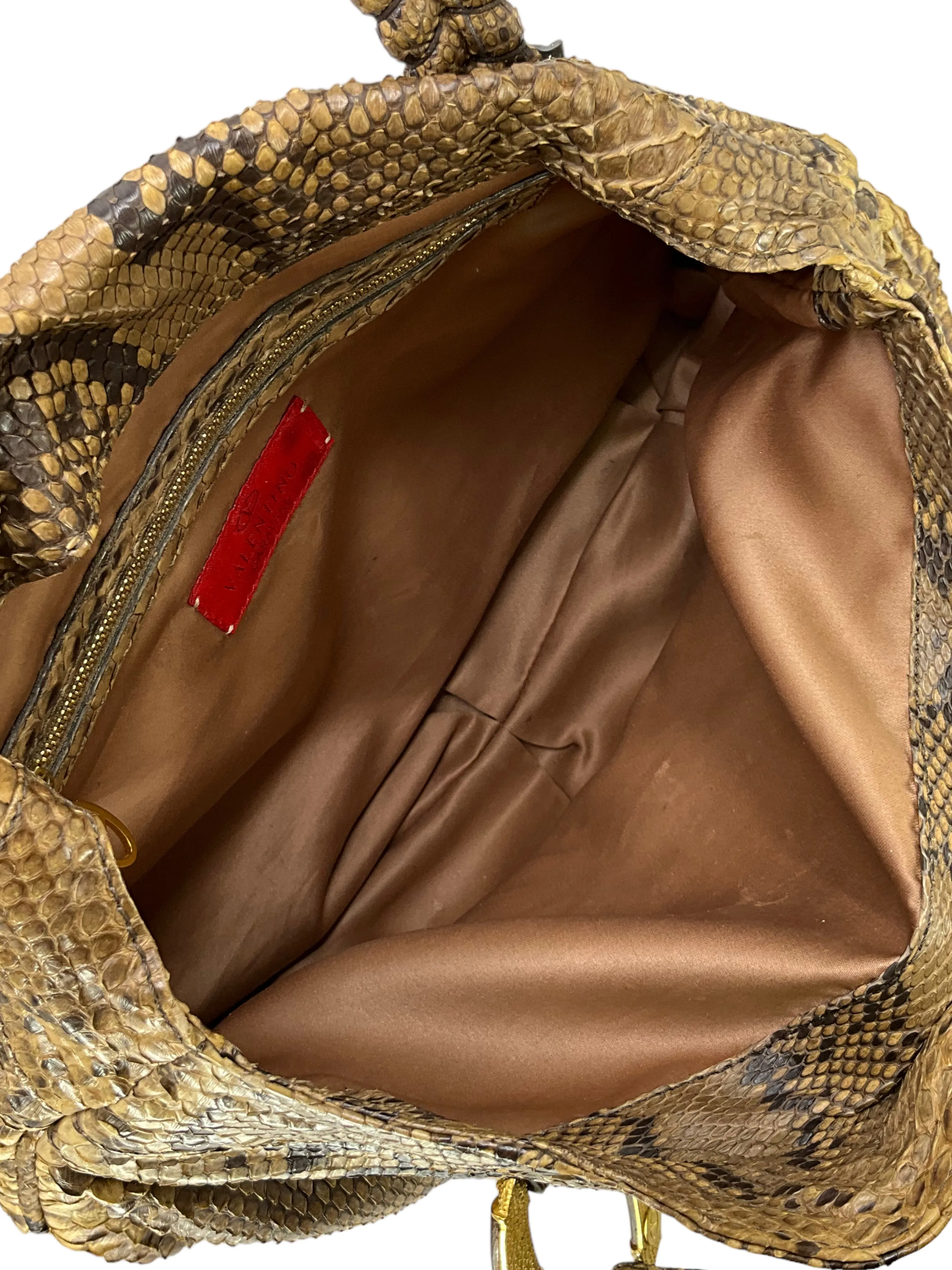 VALENTINO Python Snakeskin Satchel Bag