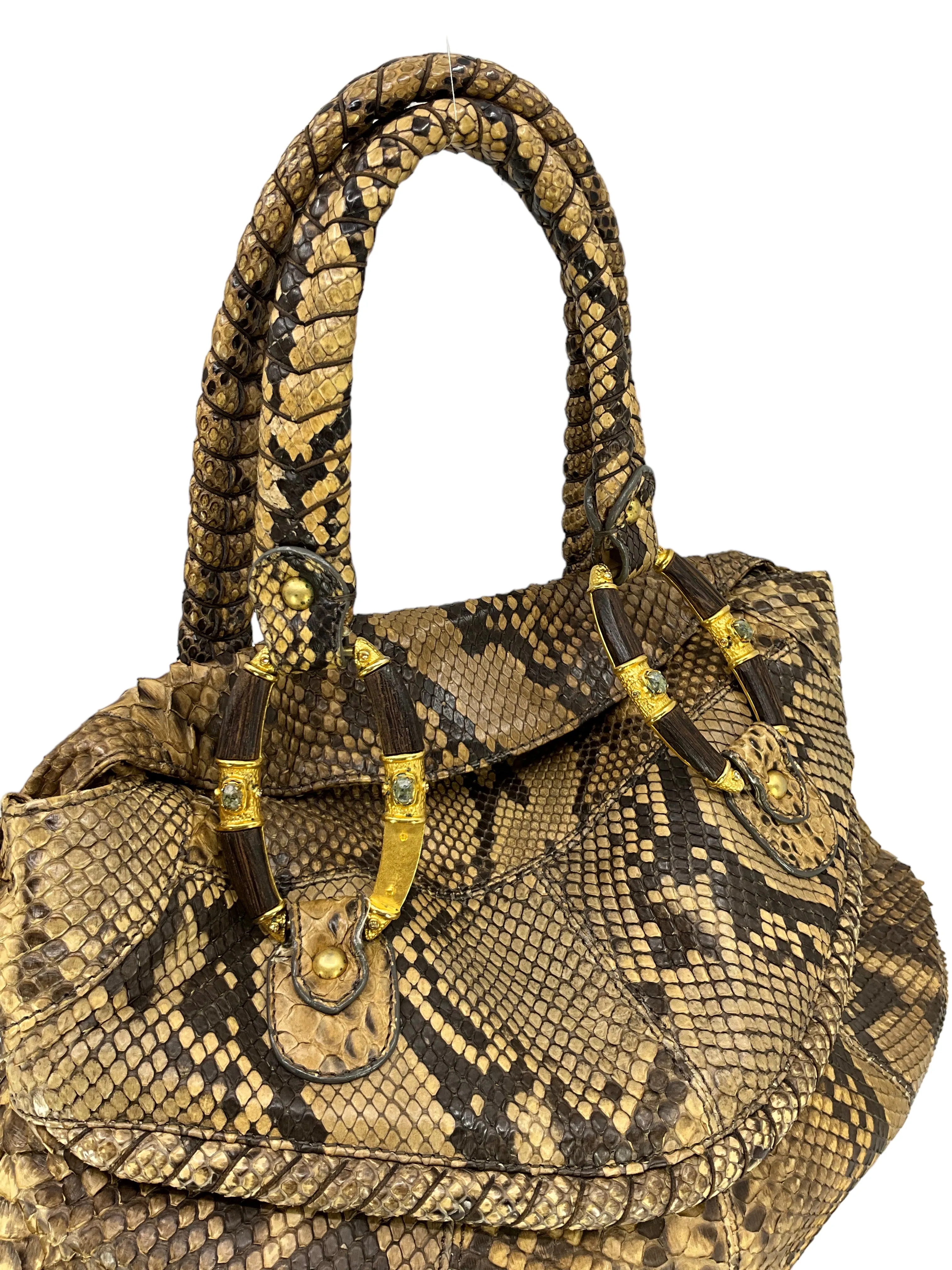 VALENTINO Python Snakeskin Satchel Bag