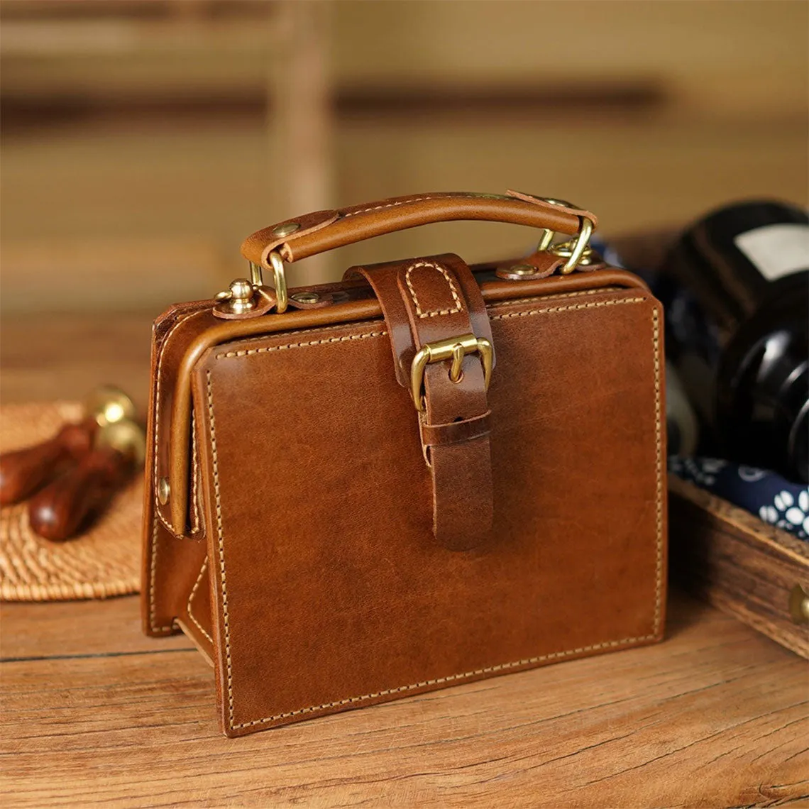 Vegetable Tanned Leather Doctor Bag DIY Kits