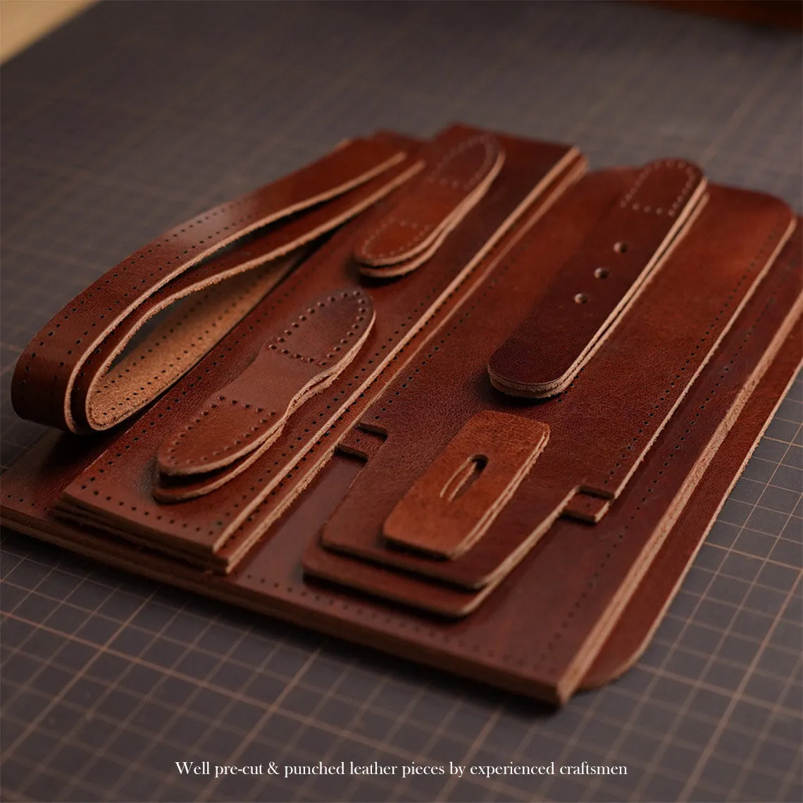 Vegetable Tanned Leather Messenger Satchel DIY Kits