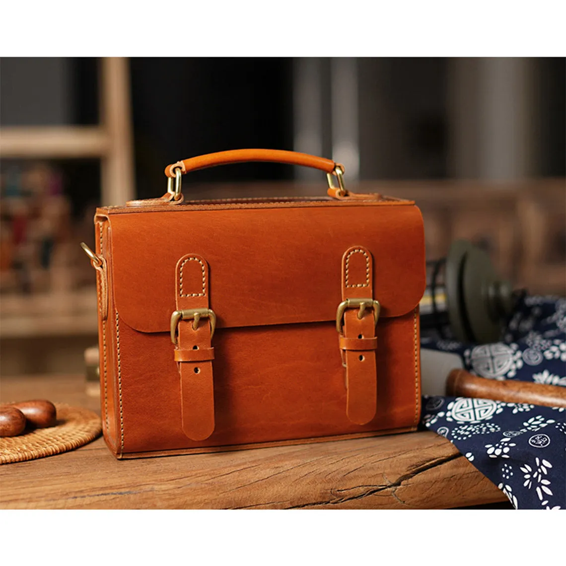 Vegetable Tanned Leather Messenger Satchel DIY Kits