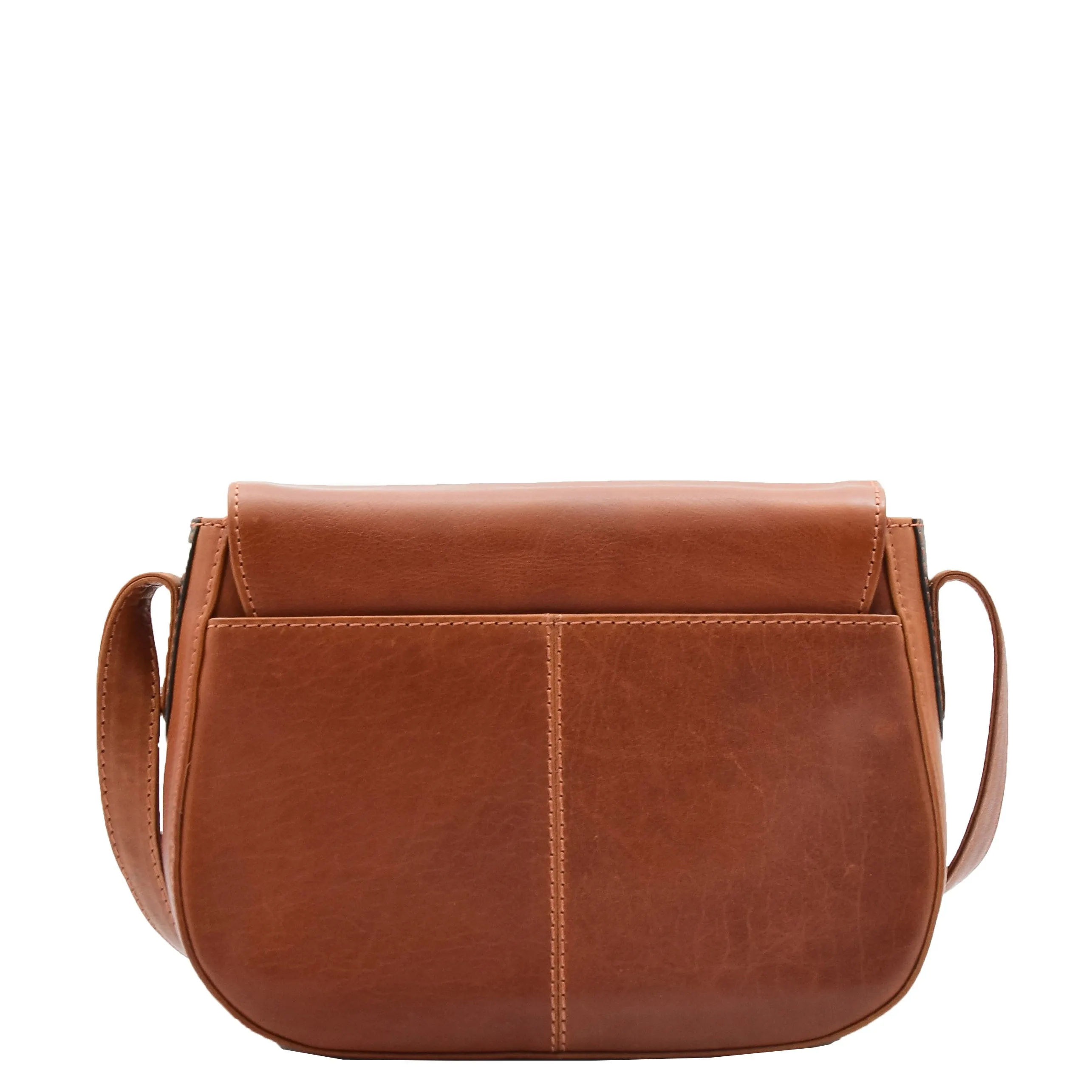 Womens Real Leather Crossbody Bag Classic Messenger Organiser Luna Chestnut